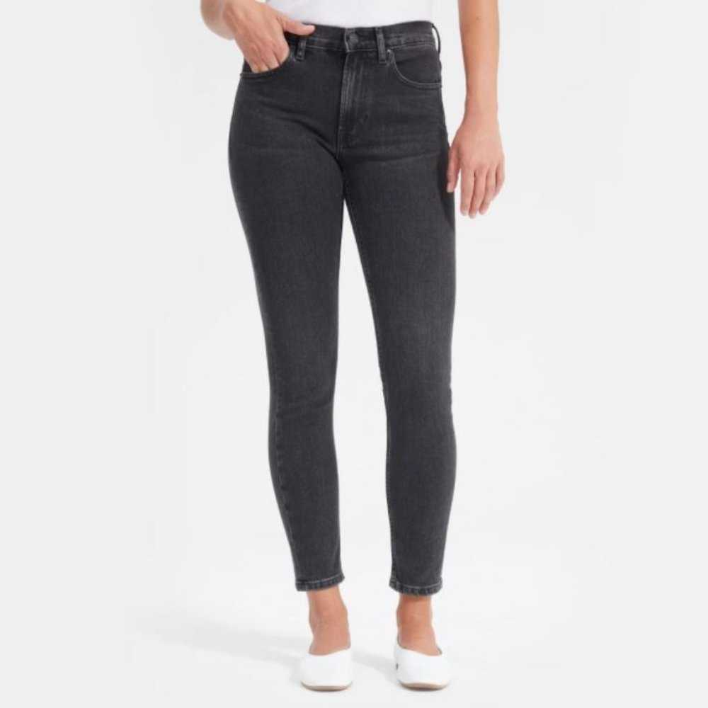 Everlane The Mid Rise Skinny Jean Washed Blk 25